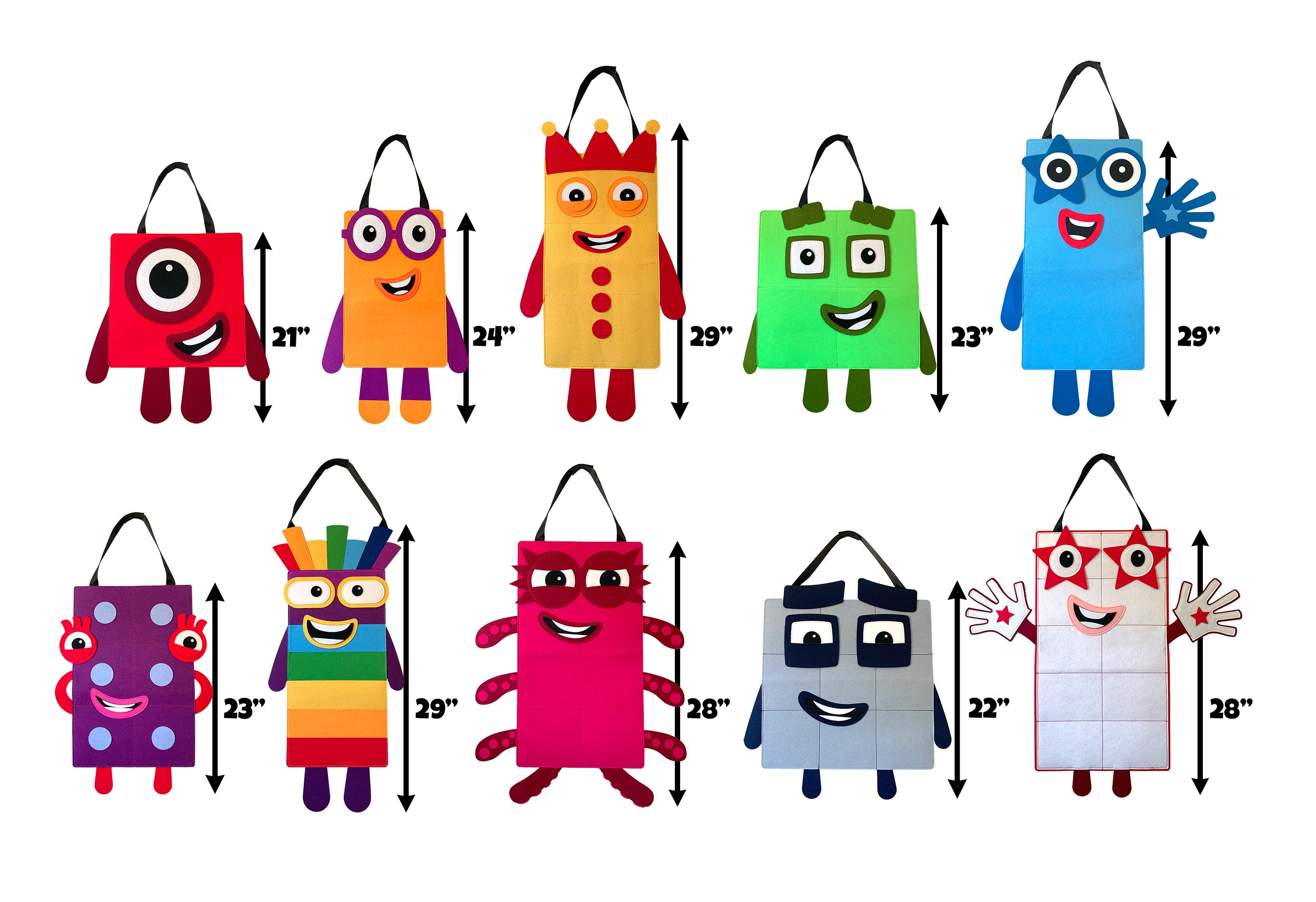 Kids and Adults Number Costume, Halloween Costume, Birthday Party Costume, Numbers 1–10, Educational Math Blocks Costume