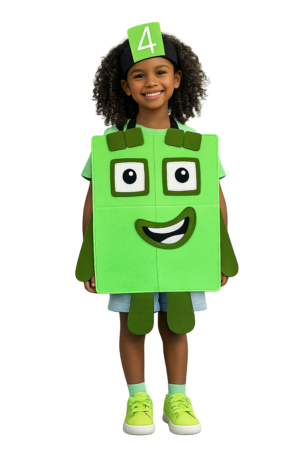 Green Number 4 Costume – Halloween Math Costume for Kids & Adults (Pre-order — ships in mid-August)
