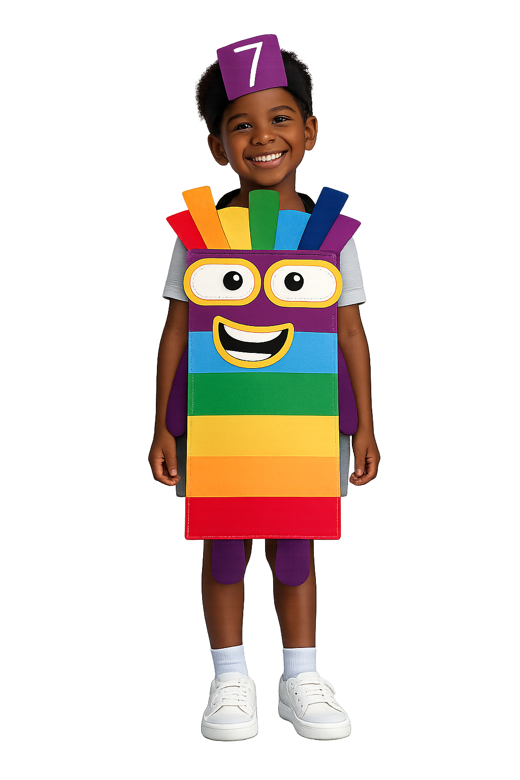 Rainbow Number 7 Costume – Halloween Math Costume for Kids & Adults (Pre-order — ships in mid-August)